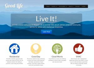Screenshot of website for Good Life 