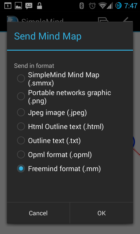 simplemind free export